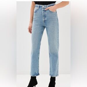 Agolde 90s Pinch Waist Crop Jeans in Ripple
